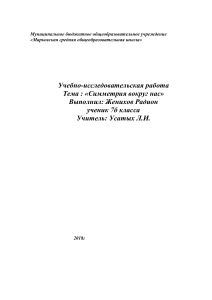 Симметрия вокруг нас: учебно-исследовательская работа