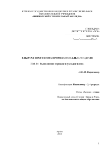 Рабочая программа: Стрижки и укладки волос