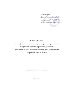 Программа по ПДД: профилактика травматизма