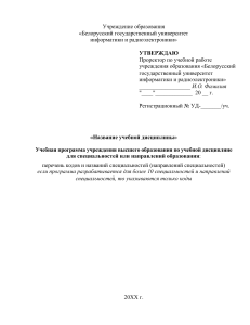 Учебная программа: Информатика и радиоэлектроника