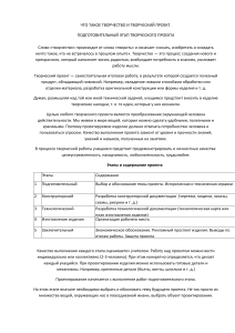 Творческий проект: этапы и подготовка