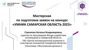 УМНИК Самарская область: подготовка заявок на конкурс