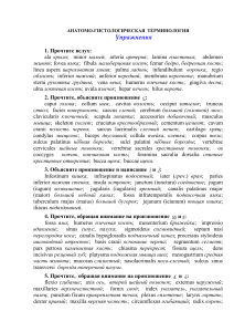 Анатомо-гистологическая терминология: упражнения