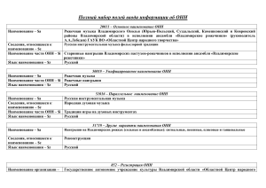 Рожечная музыка Владимирского Ополья: Регистрационная форма