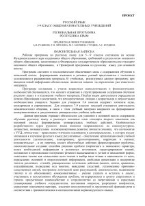 Русский язык 5-9 класс: Региональная программа Крым