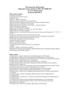 Методическое обеспечение ДМШ №11 им. Б.А. Мокроусова