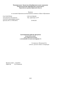Русский язык 8 класс: Адаптированная программа для ОВЗ