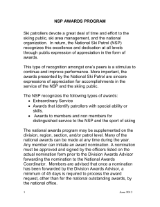 NSP Awards Program: Recognize Ski Patrol Excellence