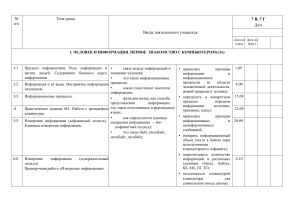 Учебный план по информатике 7 класс