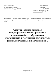 АООП для обучающихся с умственной отсталостью