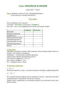 Линейная функция: урок-игра для 7 класса