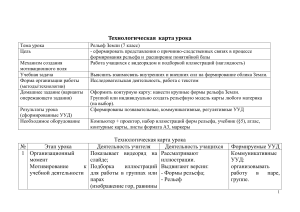 Рельеф Земли: технологическая карта урока (7 класс)