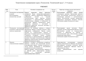 Технология. Технический труд. 5-9 классы. Планирование