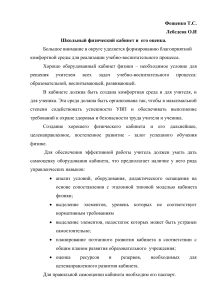 Школьный кабинет физики: оценка и оснащение