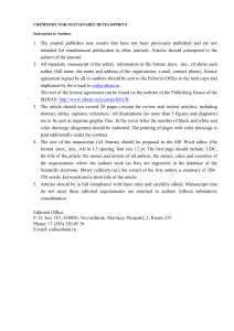 Chemistry Journal: Author Guidelines