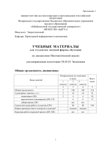 Математический анализ: учебные материалы для экономистов