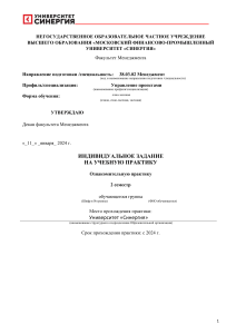 Индивидуальное задание по практике, Менеджмент