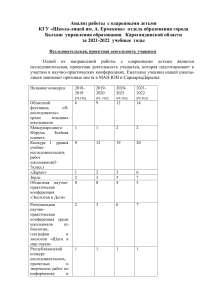 Работа с одаренными детьми: анализ 2021-2022