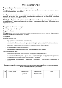 План-конспект урока: Пожары на природных территориях (1-7 класс)