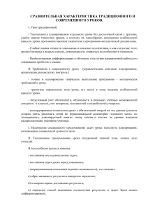 Традиционный vs Современный урок: Сравнение