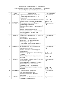 План работы казачьей группы 1 класс Кубань