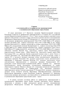 Профилактика правонарушений в Казани: Справка о работе