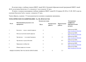 Биология 5 класс: тематическое и поурочное планирование
