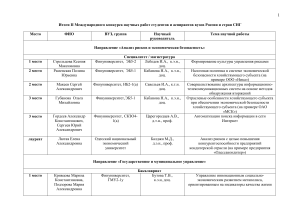 Итоги конкурса научных работ студентов и аспирантов