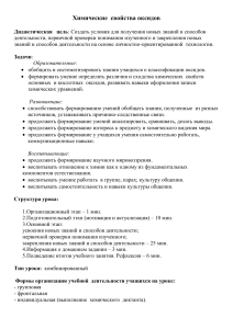 Химические свойства оксидов: план урока химии