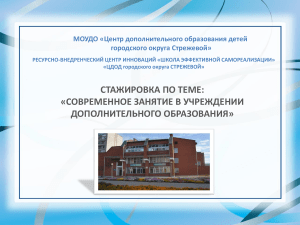 Современное занятие в дополнительном образовании