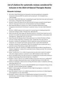 Natural Therapies Review: Alexander Technique Citations