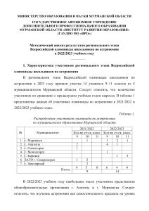 Анализ олимпиады по астрономии в Мурманской области