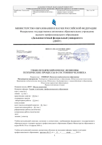 Психические процессы и состояния человека: УМКД