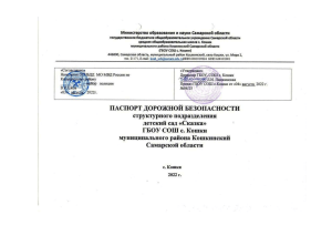 Паспорт дорожной безопасности детского сада