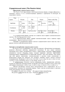 Страдательный залог и инфинитив в английском языке