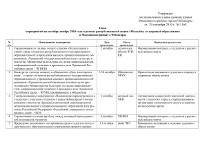 План мероприятий: Здоровый образ жизни, Чебоксары 2010