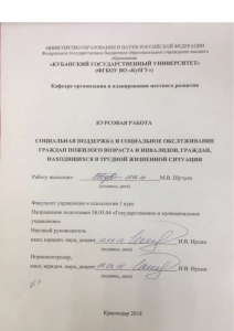 Социальная поддержка: курсовая работа