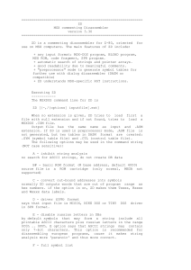 Документация ZD MSX Disassembler