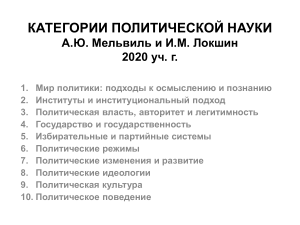 Категории политической науки: лекция