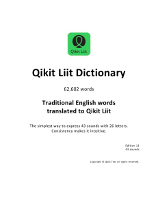 Qikit Liit Dictionary: English to Qikit Liit Translation