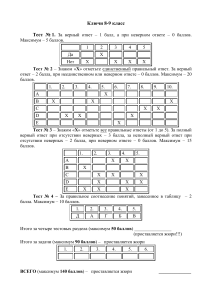 Ключи и решения задач по экономике 8-9 класс