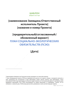 План социально-экологических обязательств (ПСЭО) шаблон
