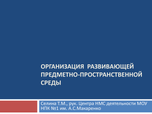 Развивающая среда в ДОУ: организация и требования