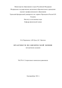 Гетерогенное химическое равновесие: Практикум по физхимии