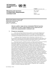 Монреальский протокол: Отчет о работе совещания