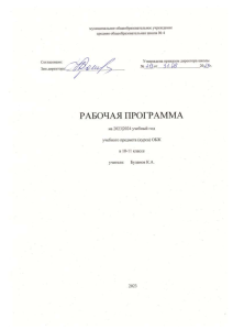 Рабочая программа ОБЖ 10-11 класс