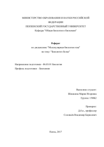 Биосинтез белка: Молекулярная биология гена