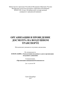 Организация досмотра на воздушном транспорте: Методические указания
