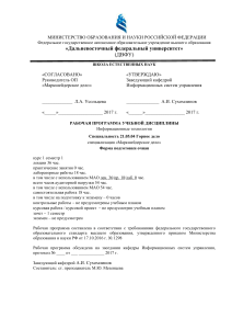 Информационные технологии: Рабочая программа