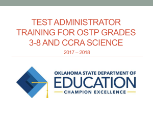 OSTP/CCRA Science Test Administrator Training